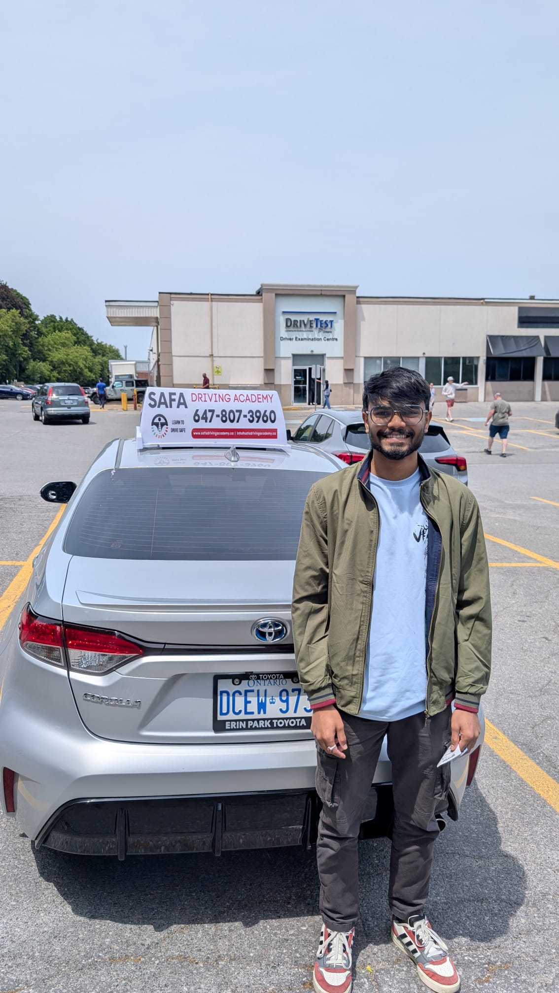 SAFA student celebrating after passing their road test
